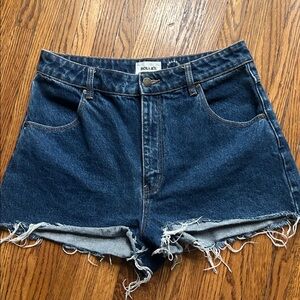 ROLLA'S Dusters High Rise Slim Dark Blue Jean Shorts